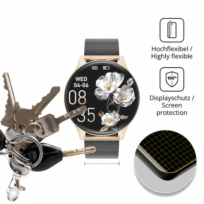 dipos Displayschutz für BENYAR SMART FV21, transparente Oberfläche, perfekte Passform auch für die Rundungen