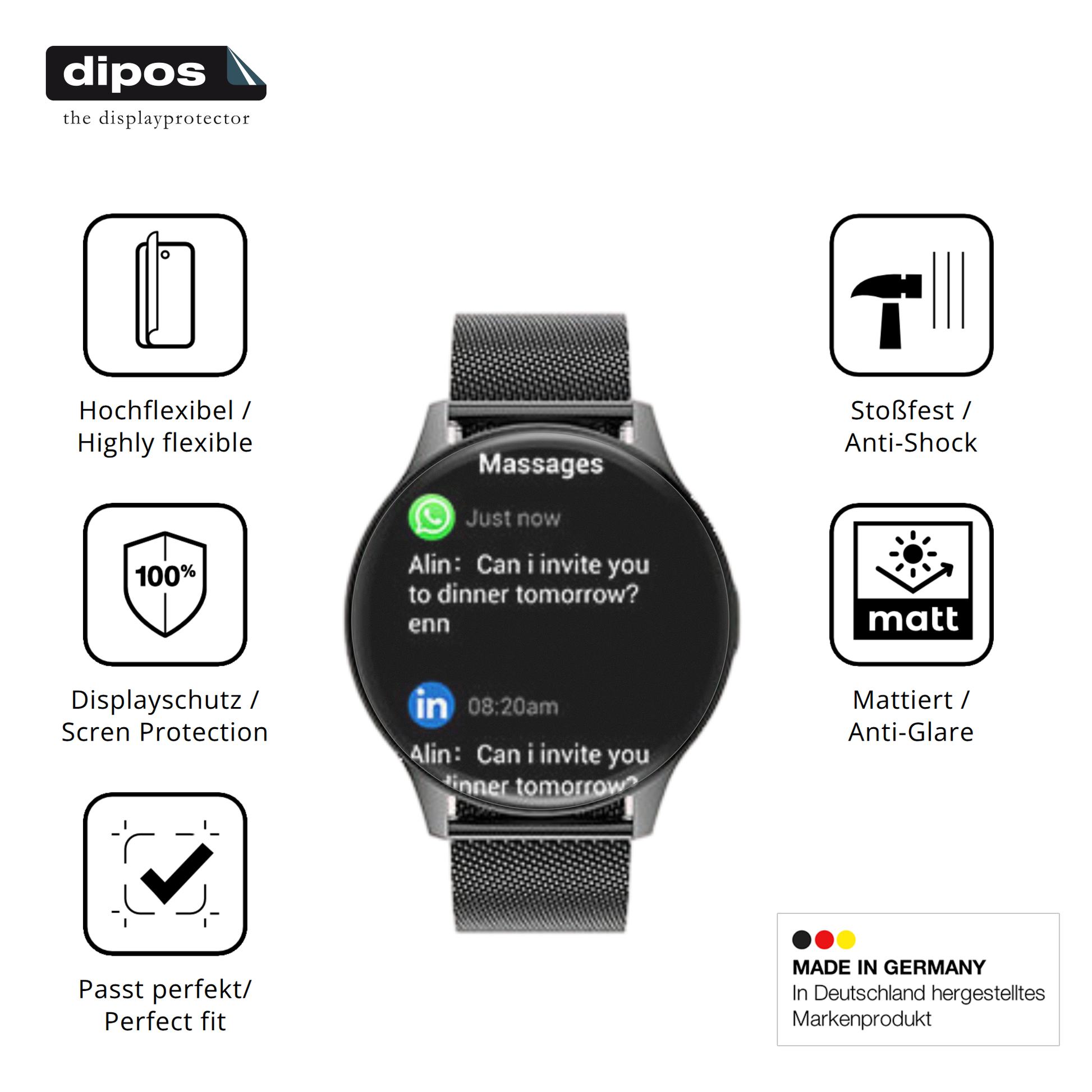 Displayschutz hergestellt in Deutschland, höchste Qualität made in Germany