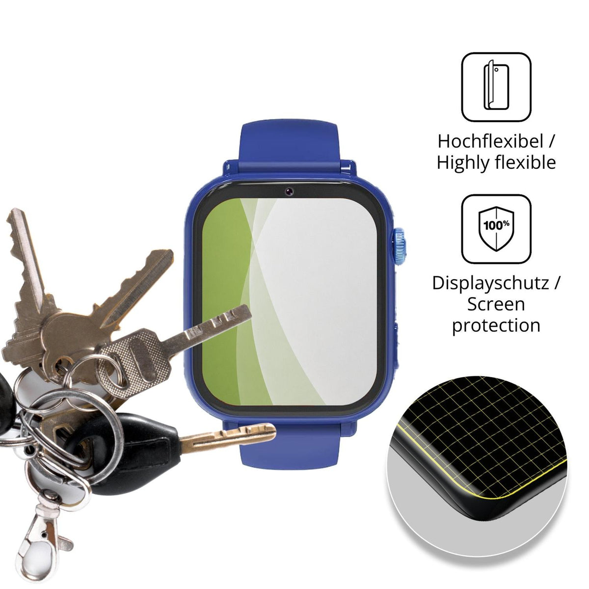 dipos Displayschutz für Berilona A22, transparente Oberfläche, perfekte Passform auch für die Rundungen