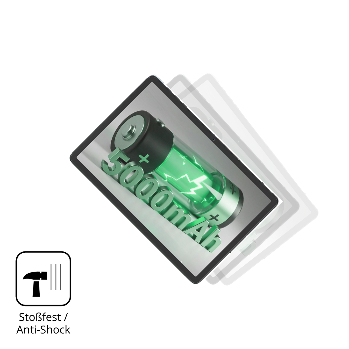 Schutz gegen Kratzer auf dem BESTTAB T20 Glas durch Schlüssel, Stöße gegen die Tischkante oder Stürze