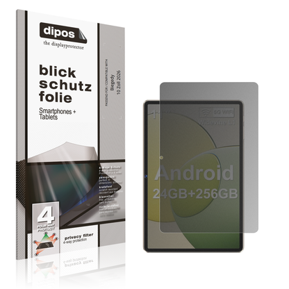 Blickschutzfolie von dipos passend für Biegedy 10 Zoll 2026, präziser Zuschnitt und blasenfrei montiert