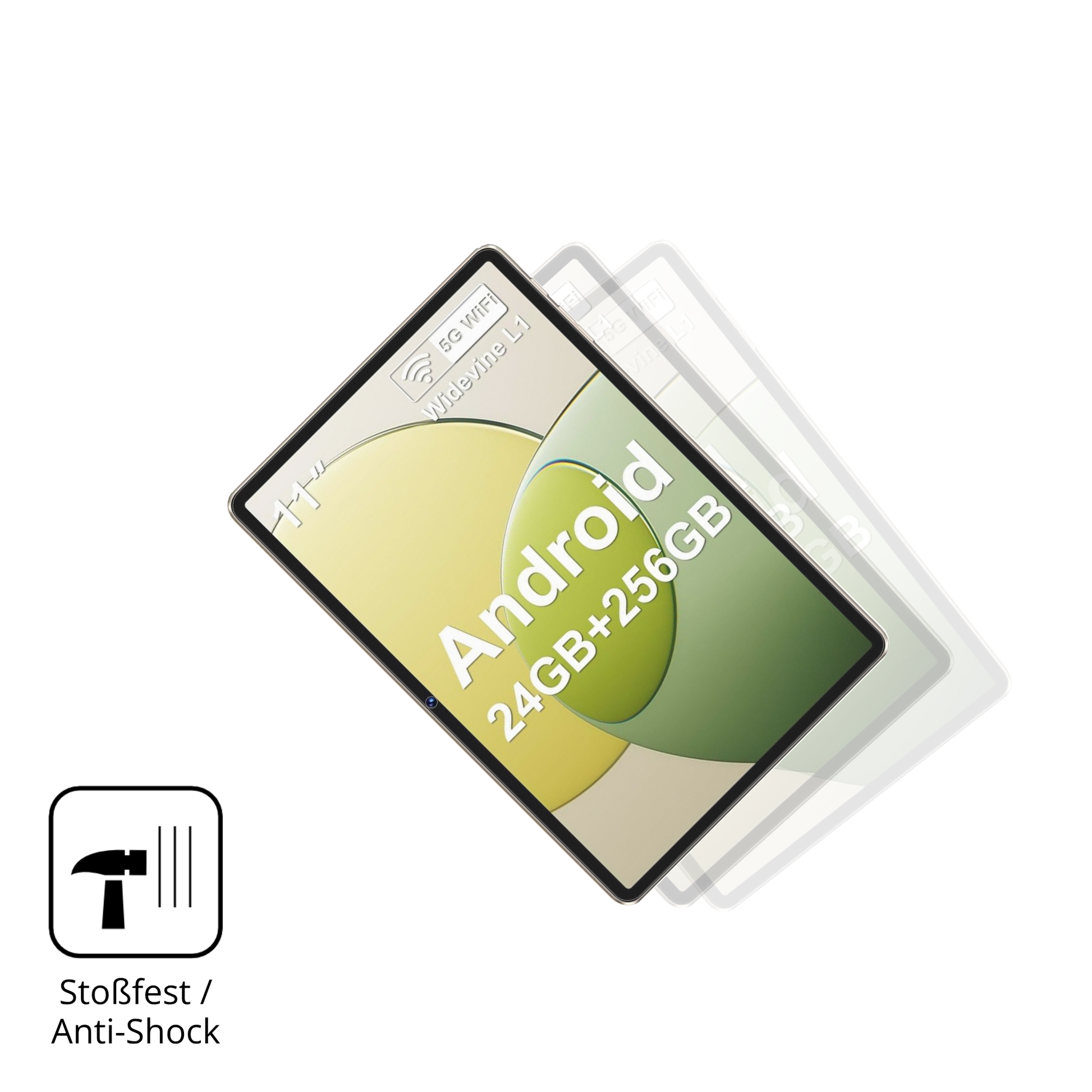 Schutz gegen Kratzer auf dem Biegedy 10 Zoll 2026 Glas durch Schlüssel, Stöße gegen die Tischkante oder Stürze