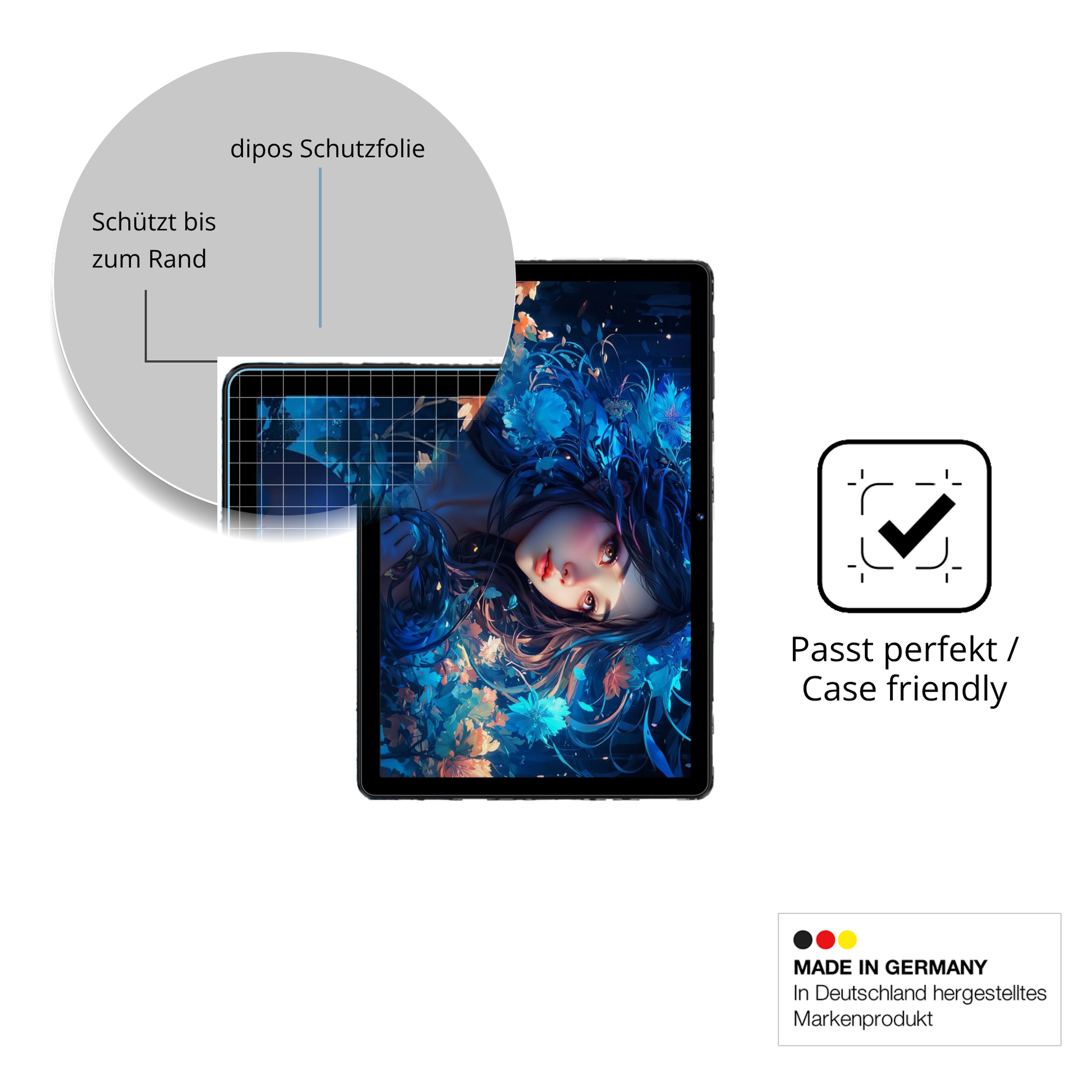 Besonders flexibler Displayschutz mit Anti-Shock-Schicht im Materialmix