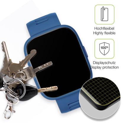 dipos Displayschutz für BiggerFive Smartwatch Kinder, transparente Oberfläche, perfekte Passform auch für die Rundungen
