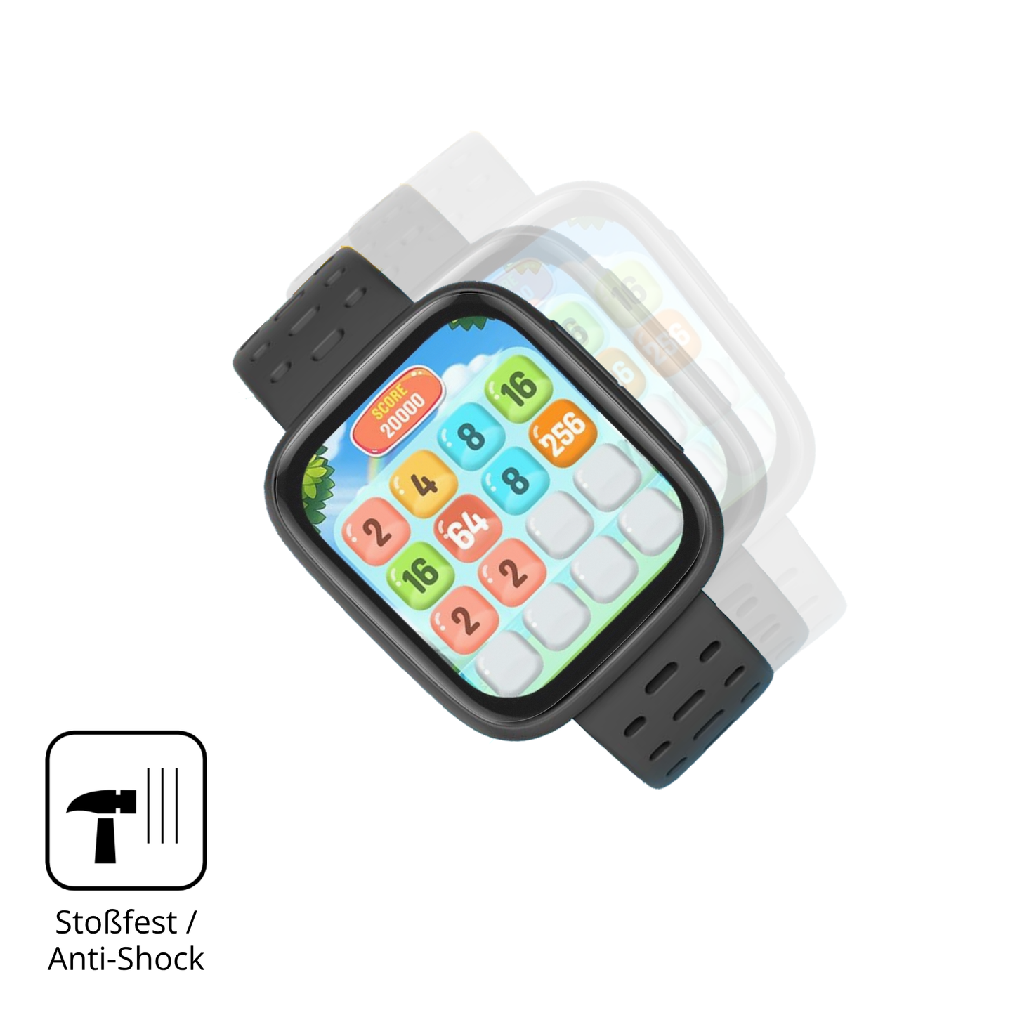 Schutz gegen Kratzer auf dem BIGGERFIVE BW03 Smartwatch 1.8 Zoll Glas durch Schlüssel, Stöße gegen die Tischkante oder Stürze