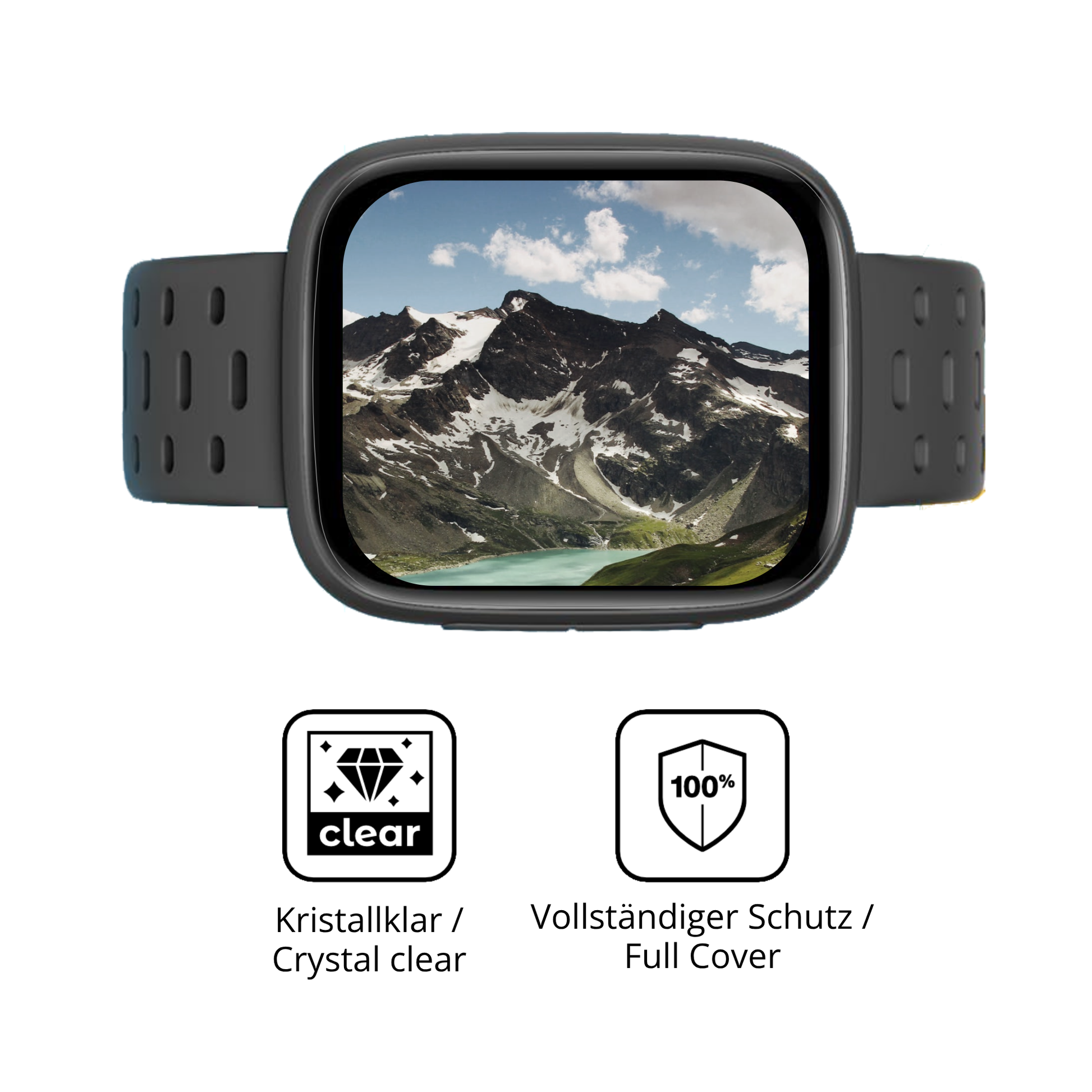 Dünne und klare Folie passend zugeschnitten für BIGGERFIVE BW03 Smartwatch 1.8 Zoll