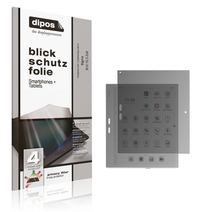 Blickschutzfolie von dipos passend für Bigme B10 10.3 Zoll, präziser Zuschnitt und blasenfrei montiert