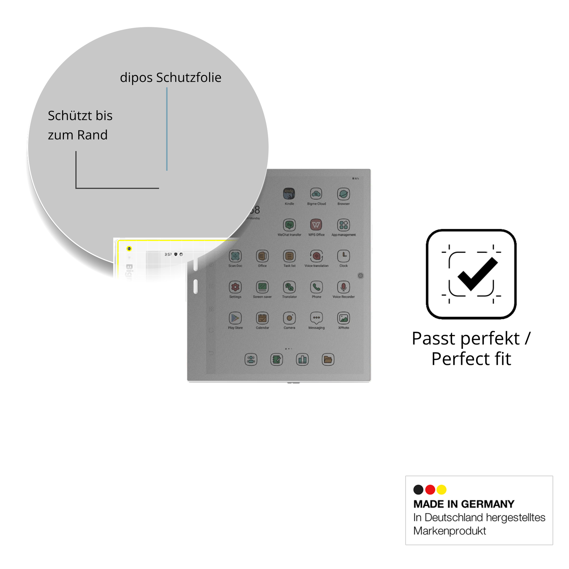 Schutz gegen Kratzer auf dem Bigme B10 10.3 Zoll Glas durch Schlüssel oder Ähnliches