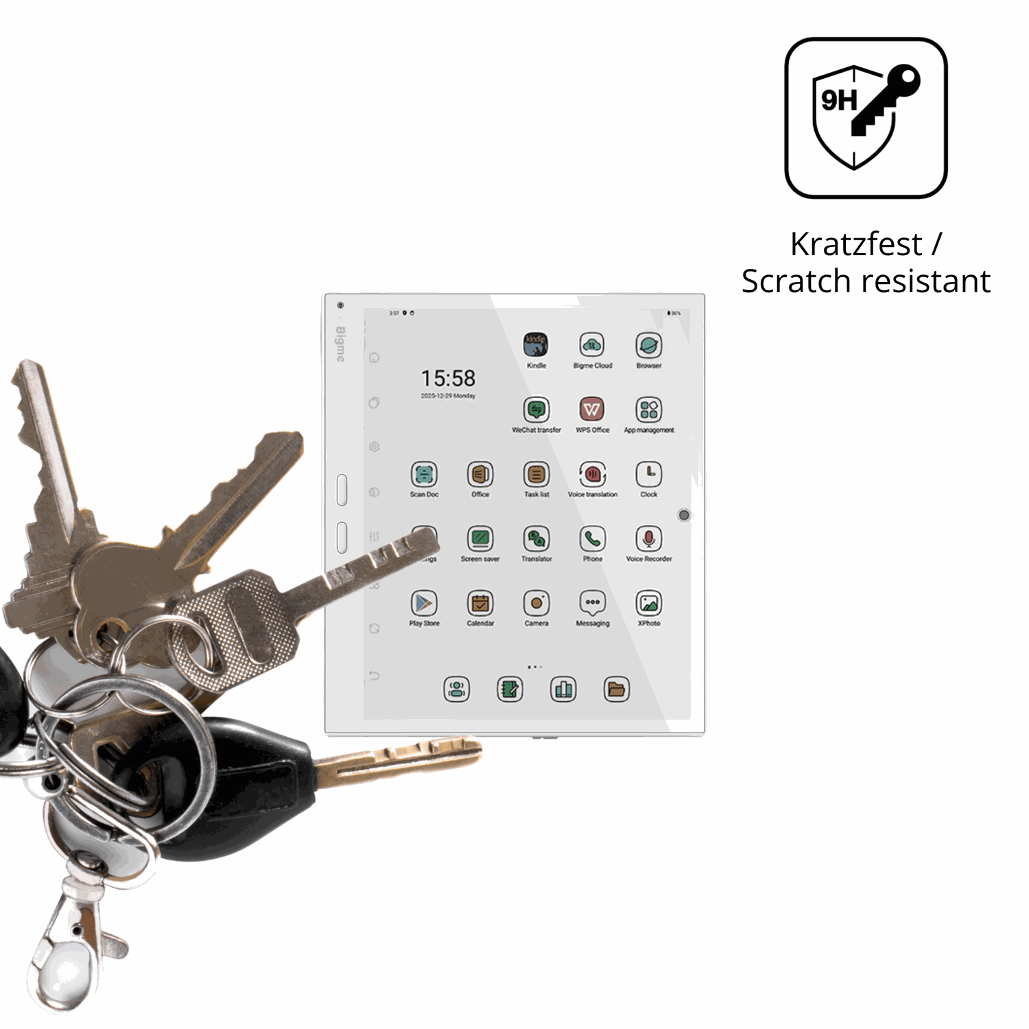 dipos Displayschutz für Bigme B10 10.3 Zoll, transparente Oberfläche, perfekte Passform auch für die Rundungen