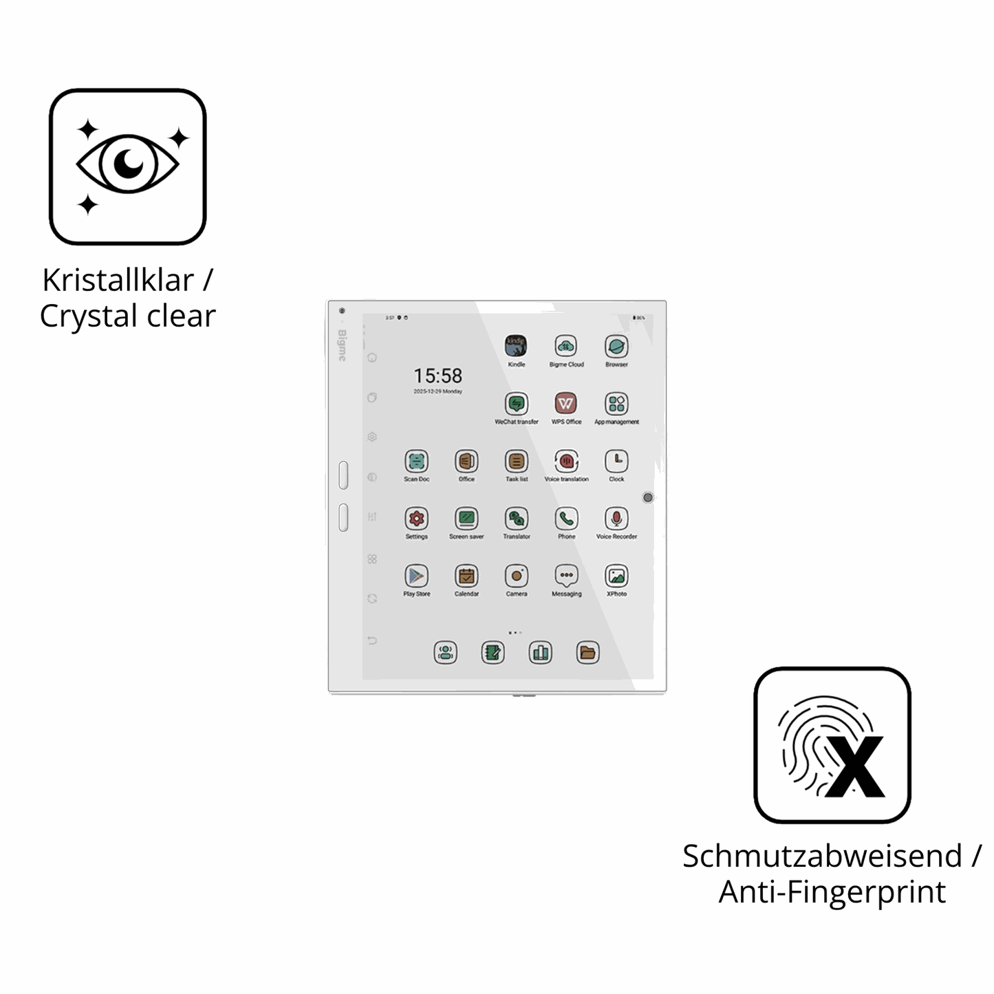 Flexible TPU-Folie passend zugeschnitten für Bigme B10 10.3 Zoll, vollständige Abdeckung