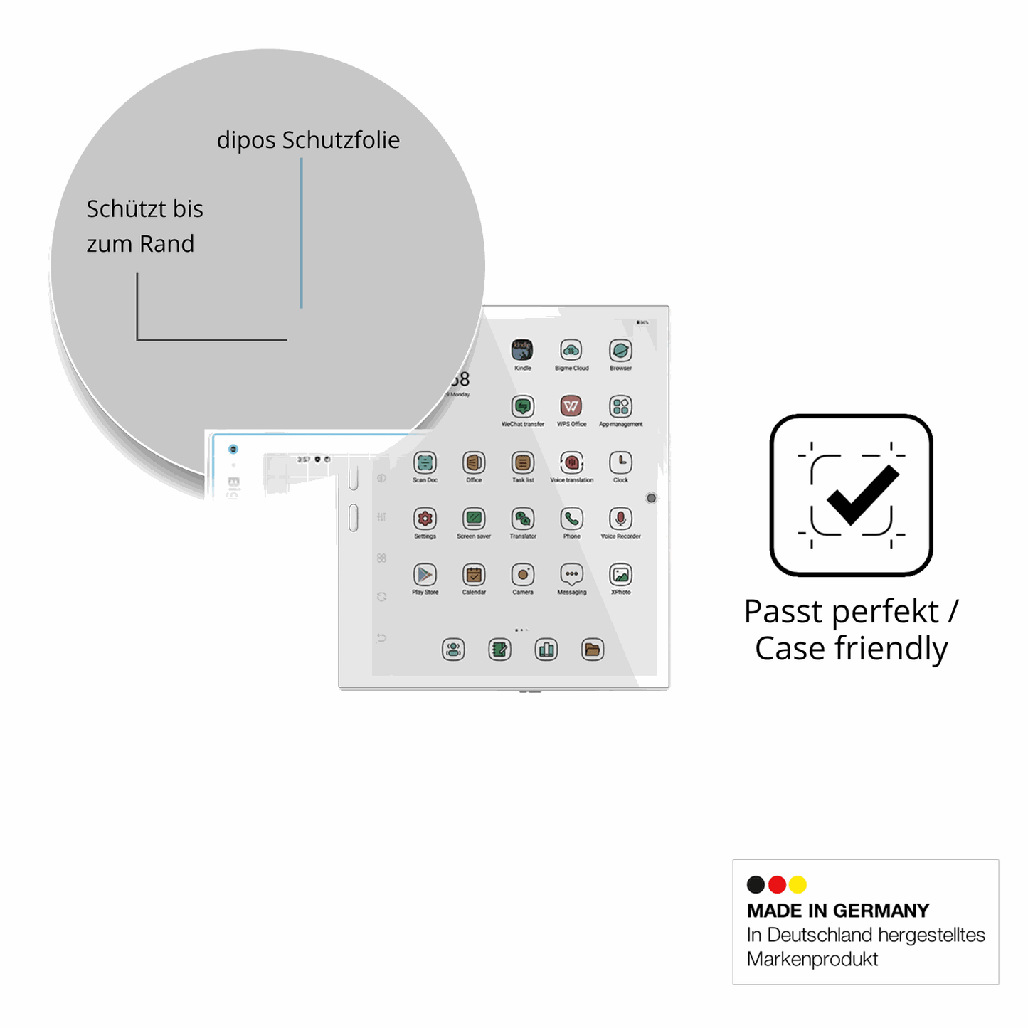 Besonders flexibler Displayschutz mit Anti-Shock-Schicht im Materialmix