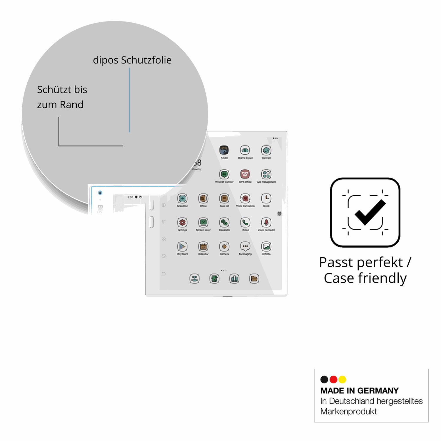 Besonders flexibler Displayschutz mit Anti-Shock-Schicht im Materialmix