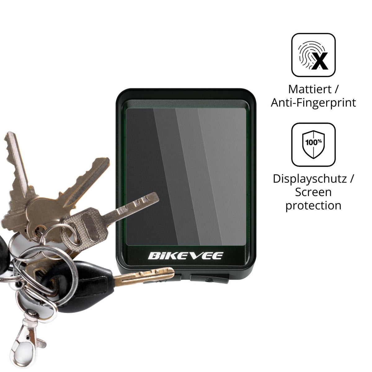 dipos Displayschutz für Bikevee BKV-1517, mattierte Oberfläche, Blickschutzfilter und perfekter Passform