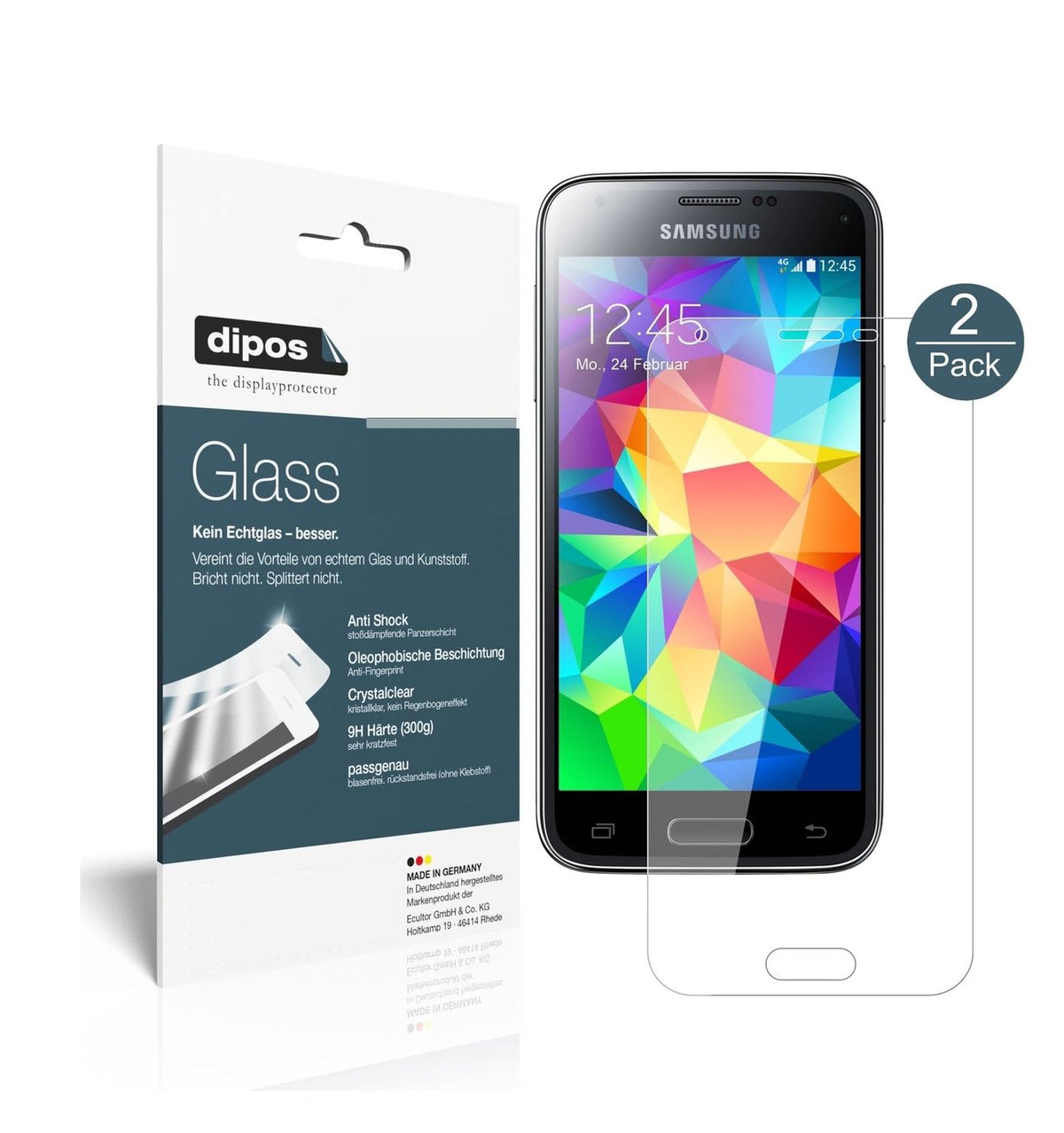 1x 9H Schutzfolie für Samsung Galaxy S5 Mini Panzerfolie