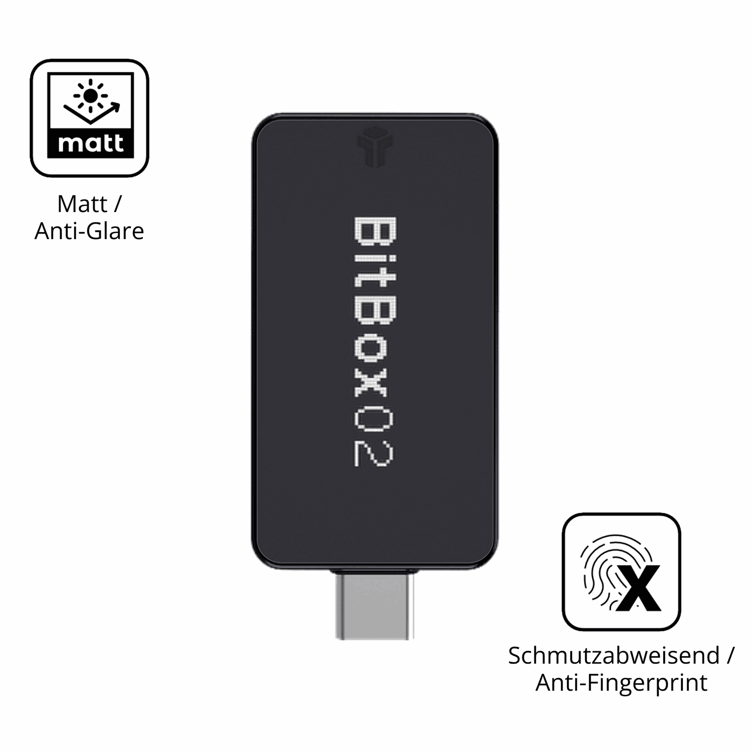 Dünne und entspiegelnde Folie passend zugeschnitten für bitbox02 nova