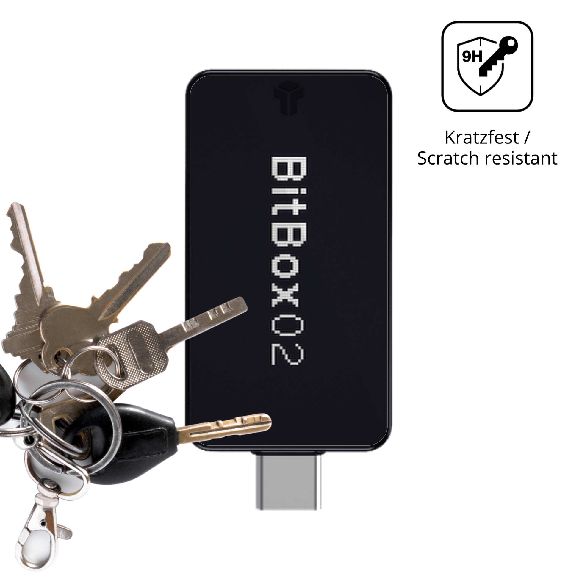 dipos Displayschutz für bitbox02 nova, transparente Oberfläche, perfekte Passform auch für die Rundungen