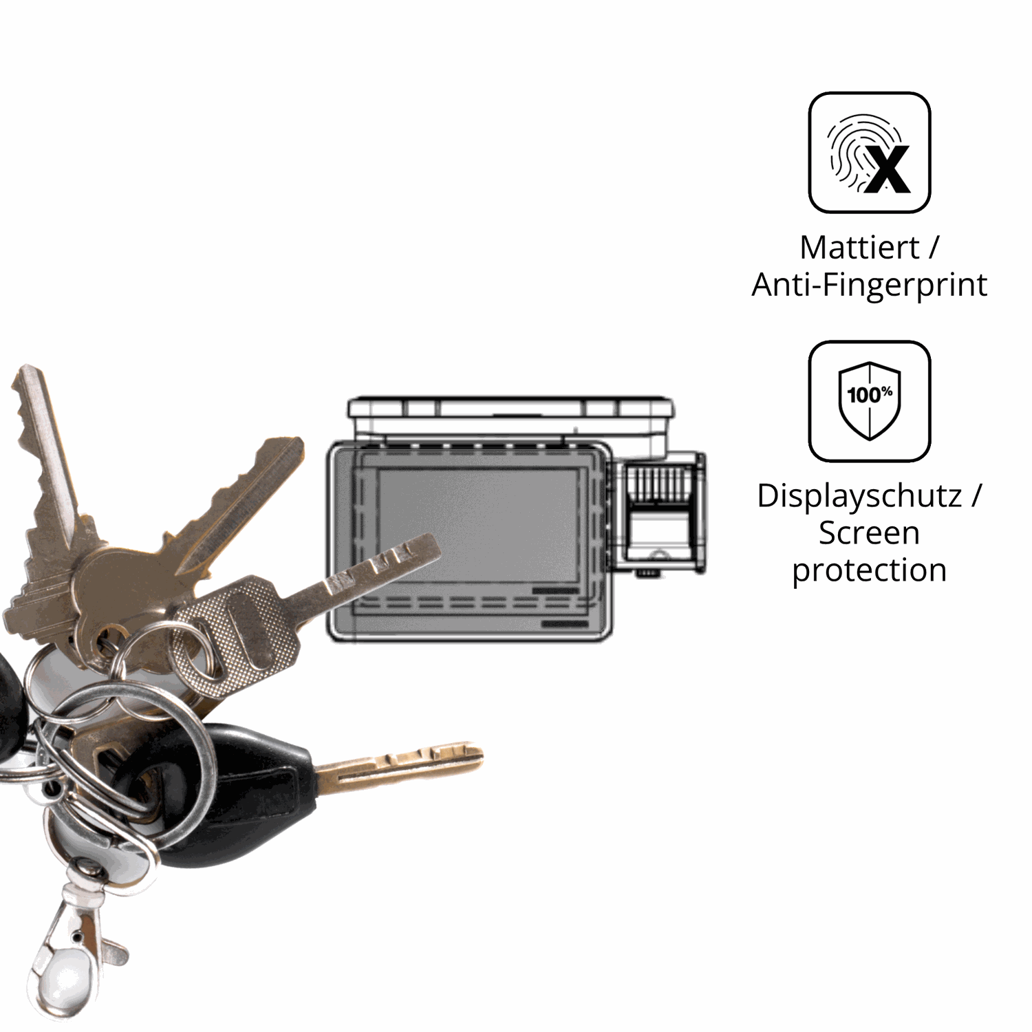 dipos Displayschutz für Bizerba Q1 expert 100 12.1 Zoll, mattierte Oberfläche, Blickschutzfilter und perfekter Passform