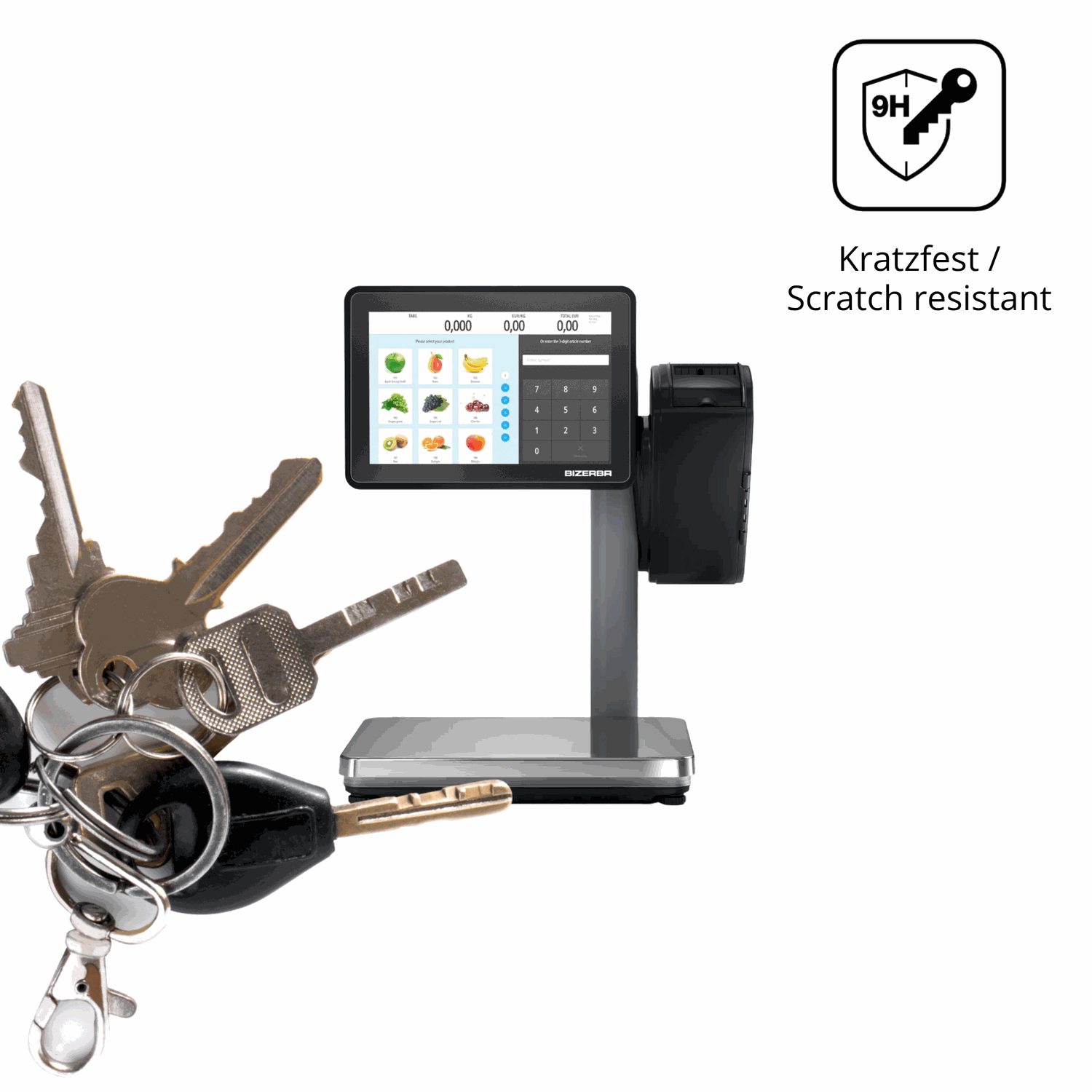 dipos Displayschutz für Bizerba Q1 expert 800 12.1 Zoll, mattierte Oberfläche, robuste Festigkeit und perfekte Passform