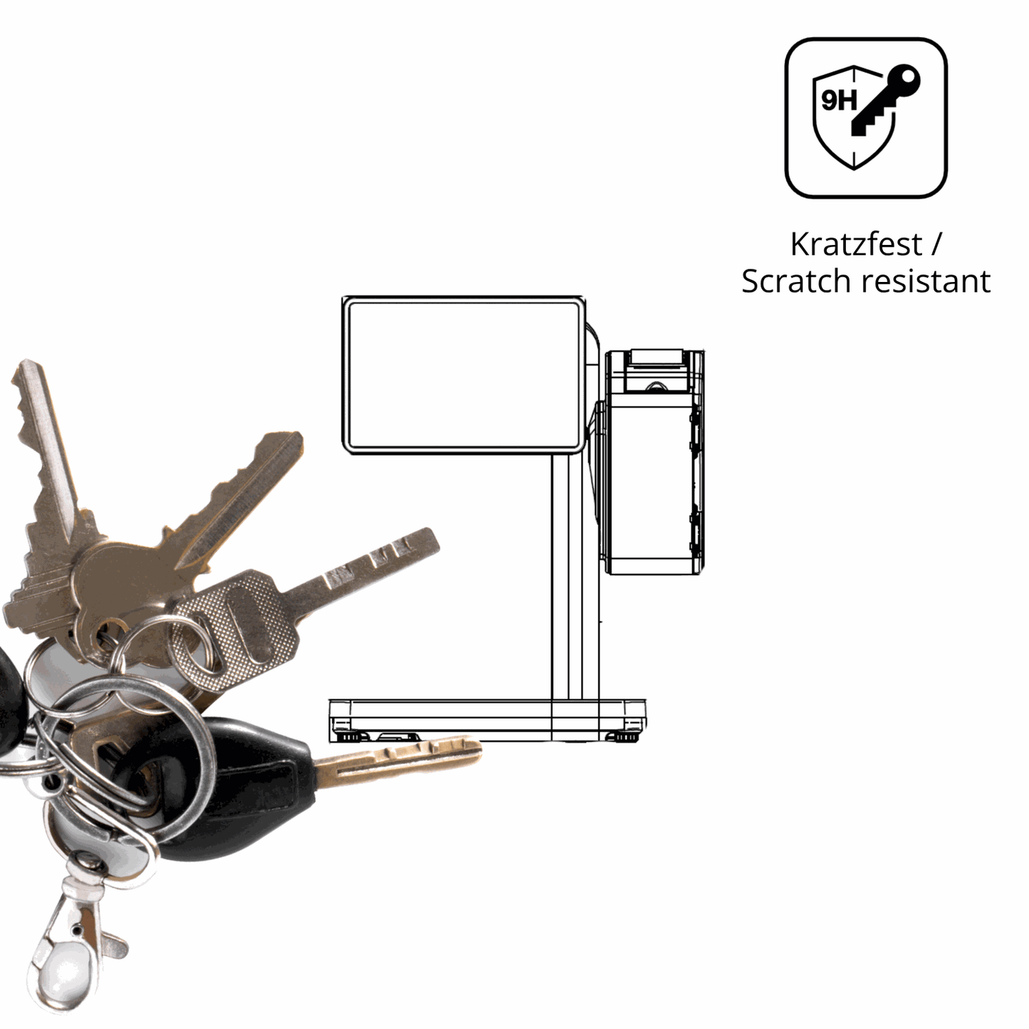 dipos Displayschutz für Bizerba Q1 pro 400 12.1 Zoll, mattierte Oberfläche, robuste Festigkeit und perfekte Passform