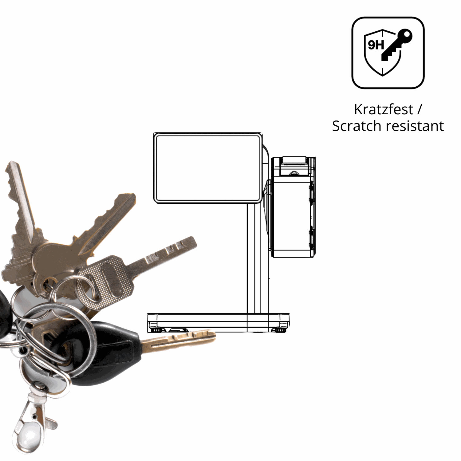 dipos Displayschutz für Bizerba Q1 pro 400 12.1 Zoll, mattierte Oberfläche, robuste Festigkeit und perfekte Passform