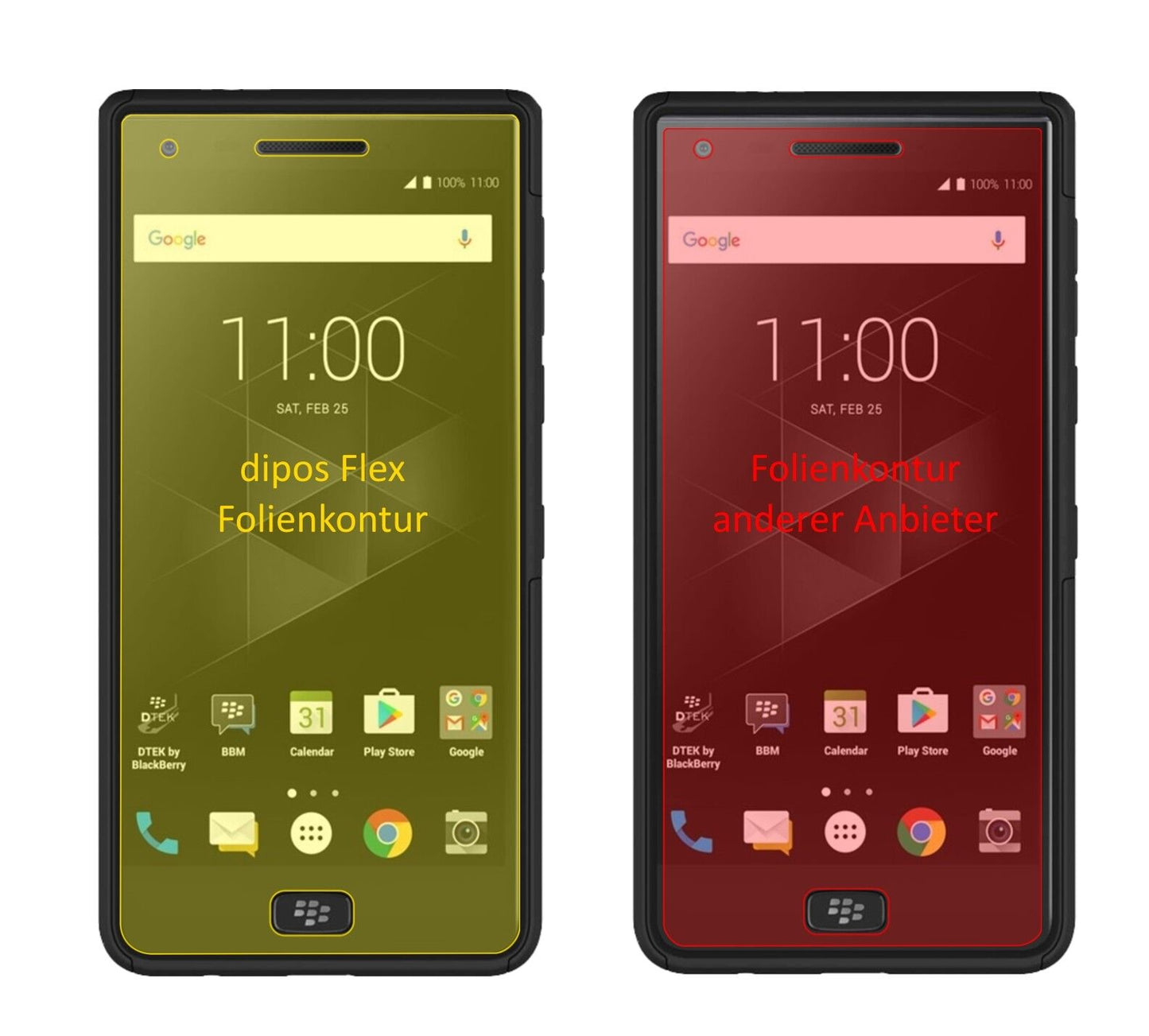 dipos Displayschutz für Blackberry Motion, transparente Oberfläche, geringe Dicke und perfekte Passform
