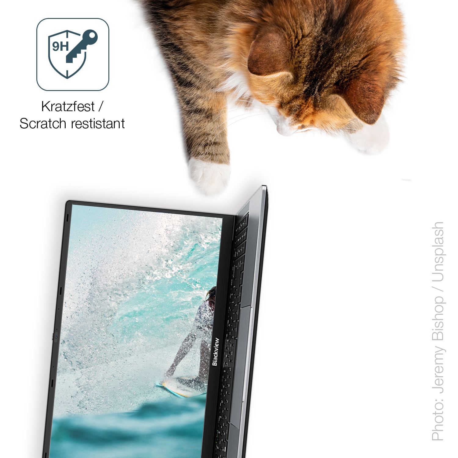 dipos Displayschutz für Blackview Acebook 6 15.6 Zoll, transparente Oberfläche, perfekte Passform auch für die Rundungen