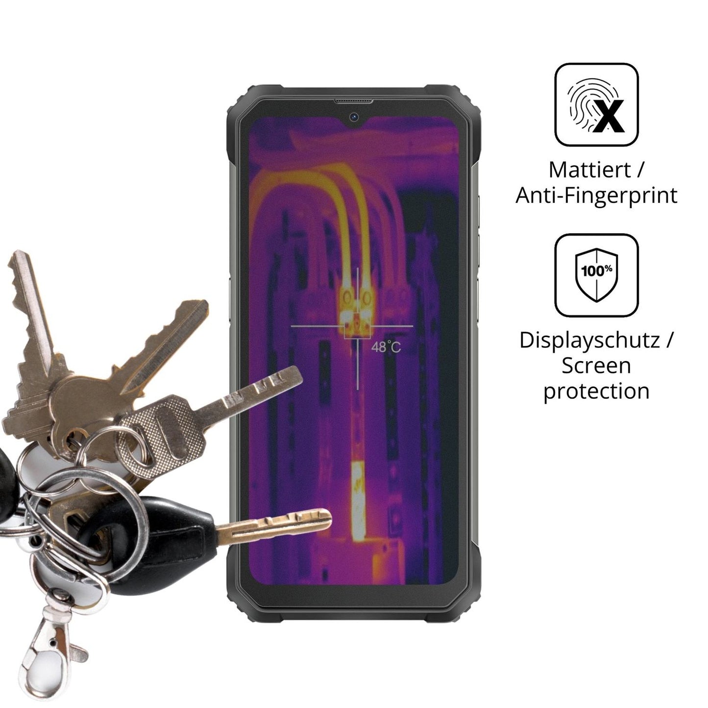 dipos Displayschutz für Blackview BL8800 Pro, mattierte Oberfläche, Blickschutzfilter und perfekter Passform