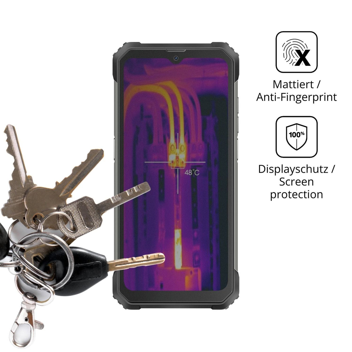 dipos Displayschutz für Blackview BL8800 Pro, mattierte Oberfläche, Blickschutzfilter und perfekter Passform