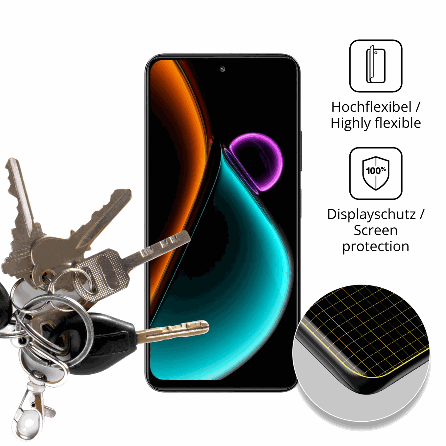 dipos Displayschutz für Blackview Color 6, transparente Oberfläche, geringe Dicke und perfekte Passform