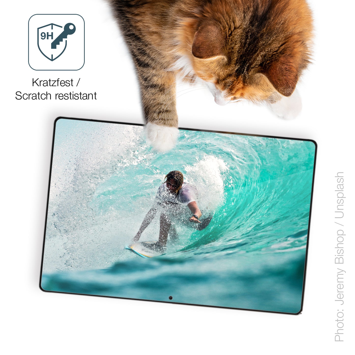 dipos Displayschutz für Blackview Tab 70, transparente Oberfläche, perfekte Passform auch für die Rundungen