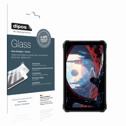 Klare Displayschutzfolie von dipos passend für blackviewactive 5 outdoor, 9H kratzfest und blasenfrei montiert