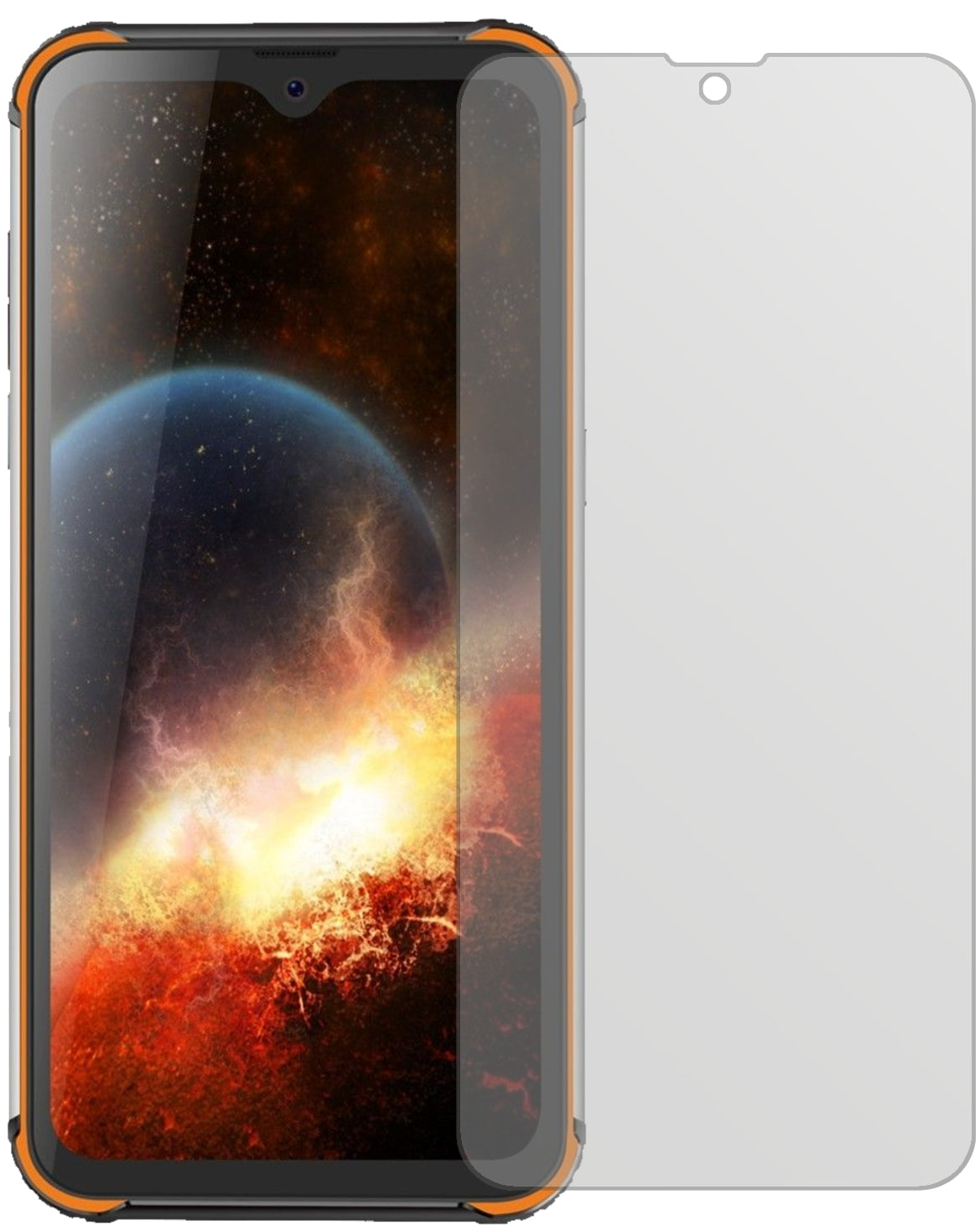 BlackviewBV9800 Pro mit aufgebrachter dipos Displayschutzfolie, die lästige Fingerabdrücke minimiert