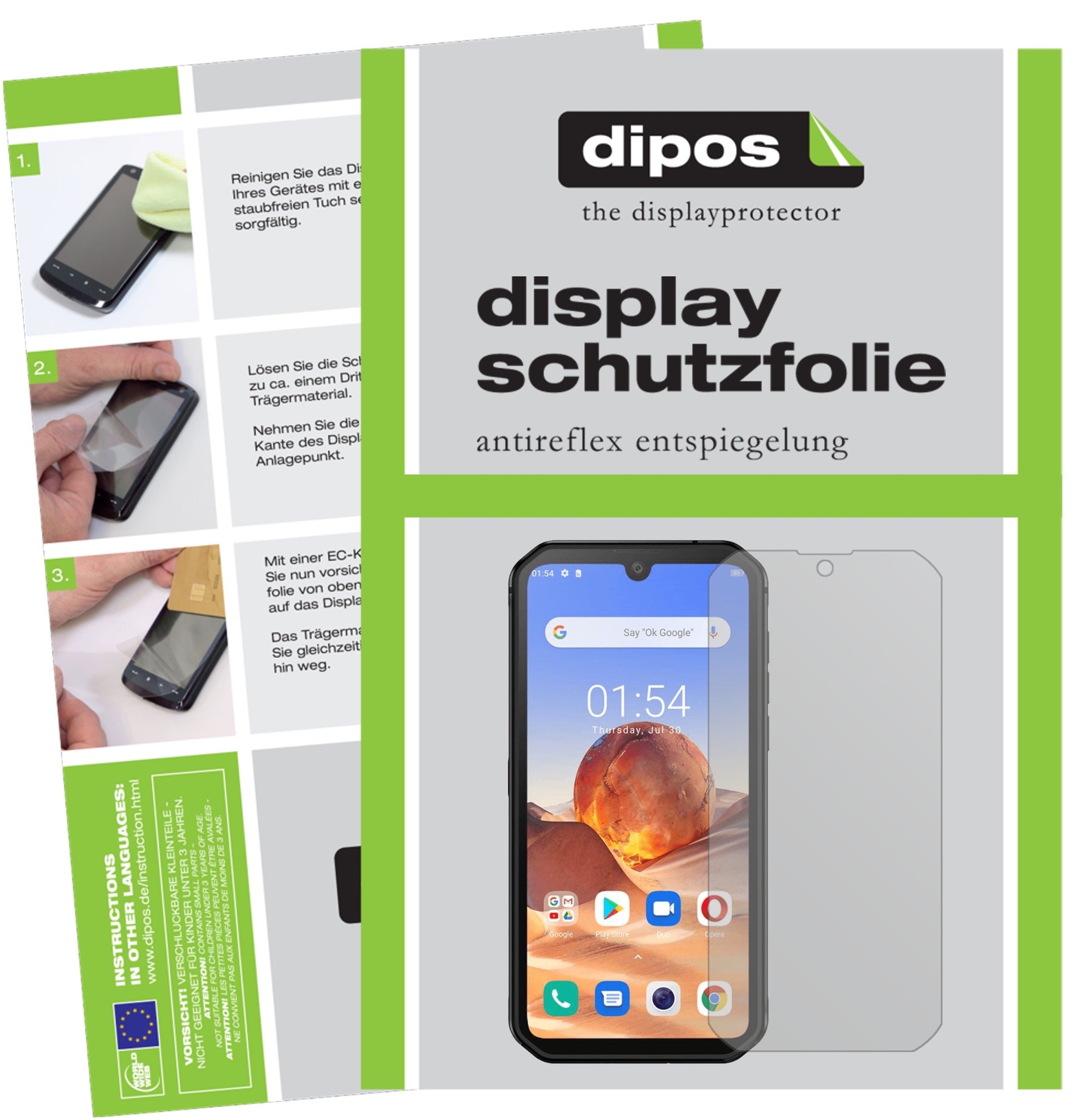Matte Displayschutzfolie von dipos passend für Blackview BV9900, präziser Zuschnitt und blasenfrei montiert