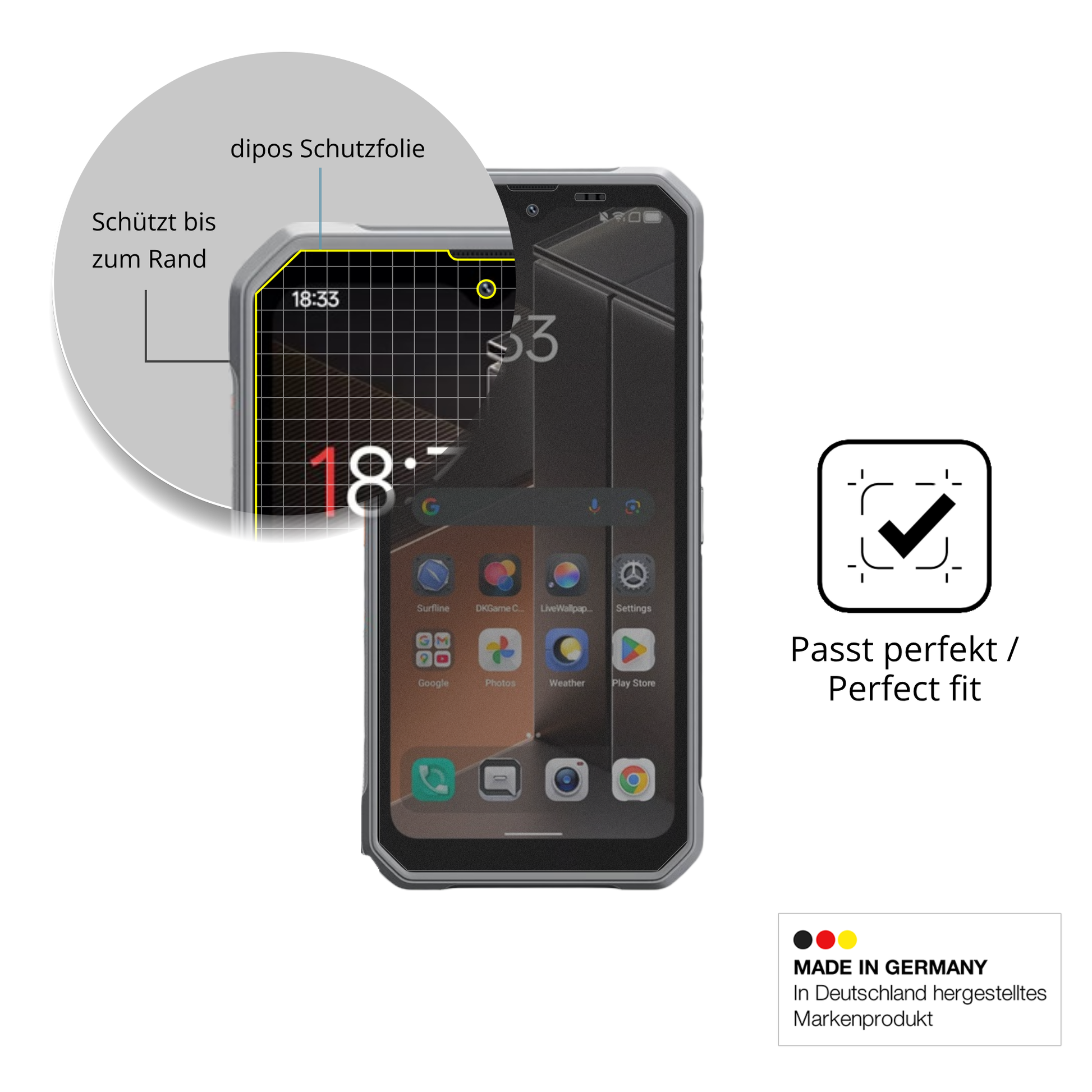 Schutz gegen Kratzer auf dem Blackview Fort 100 Glas durch Schlüssel oder Ähnliches