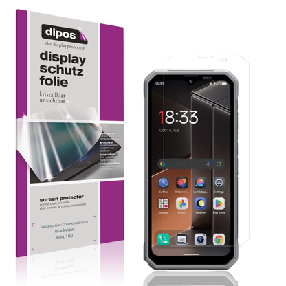 Klare Displayschutzfolie von dipos passend für Blackview Fort 100, präziser Zuschnitt und blasenfrei montiert
