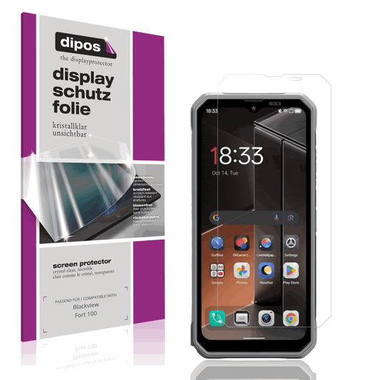 Klare Displayschutzfolie von dipos passend für Blackview Fort 100, präziser Zuschnitt und blasenfrei montiert