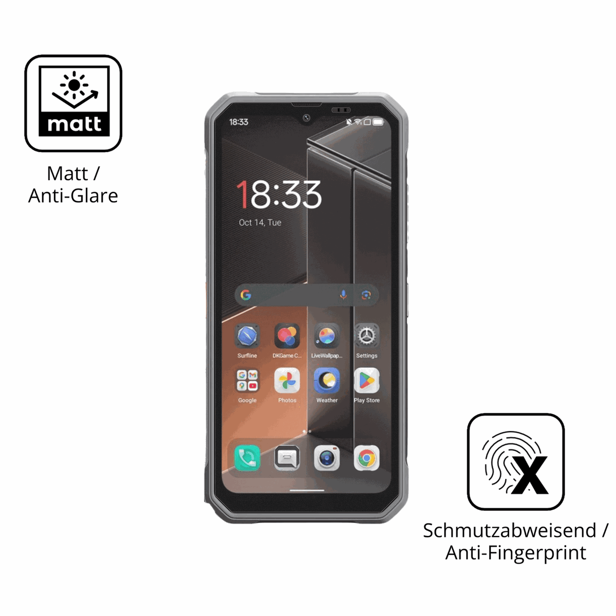 9H Hartbeschichtete, flexible Folie passend zugeschnitten für Blackview Fort 100