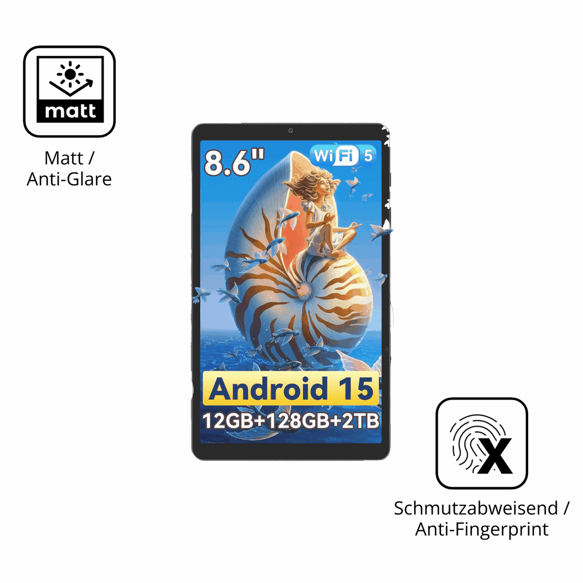 Dünne und entspiegelnde Folie passend zugeschnitten für Blackview Link2 8 Zoll