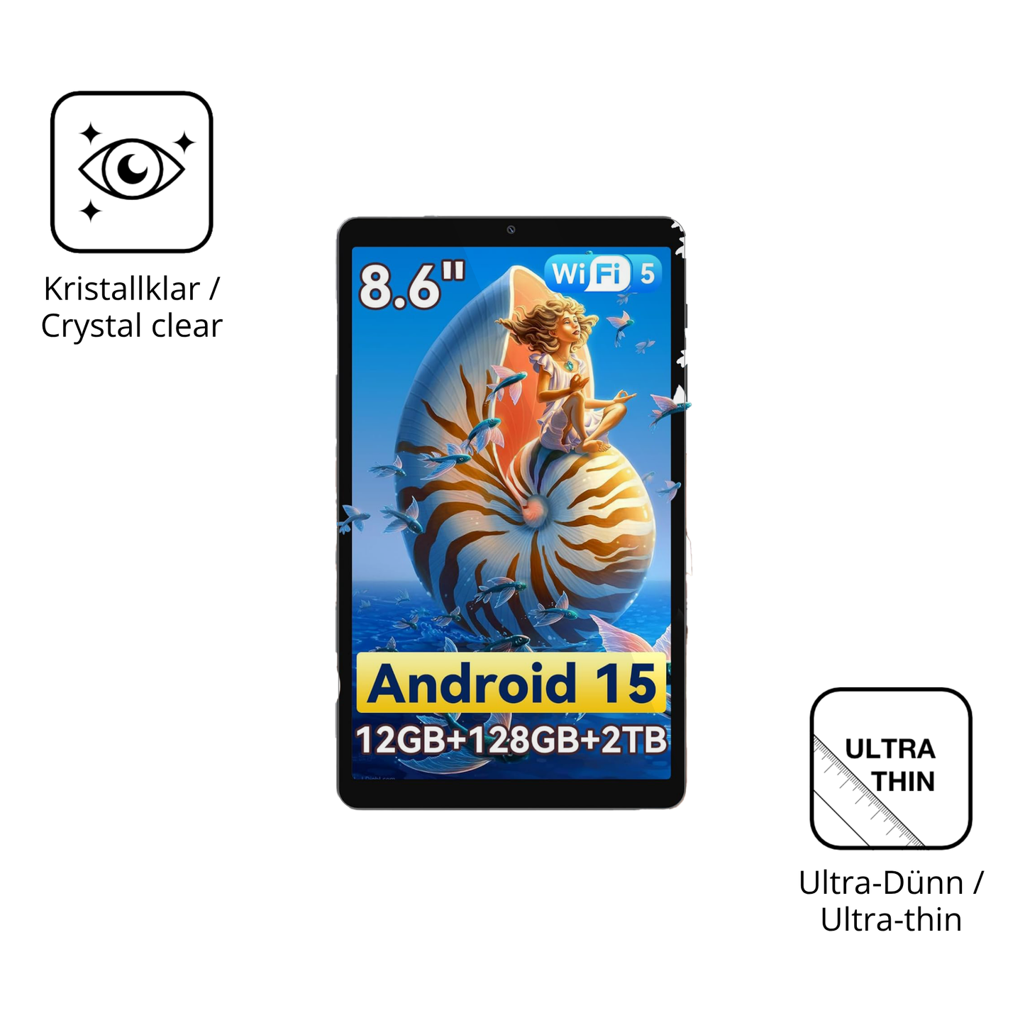 Dünne und klare Folie passend zugeschnitten für Blackview Link2 8 Zoll
