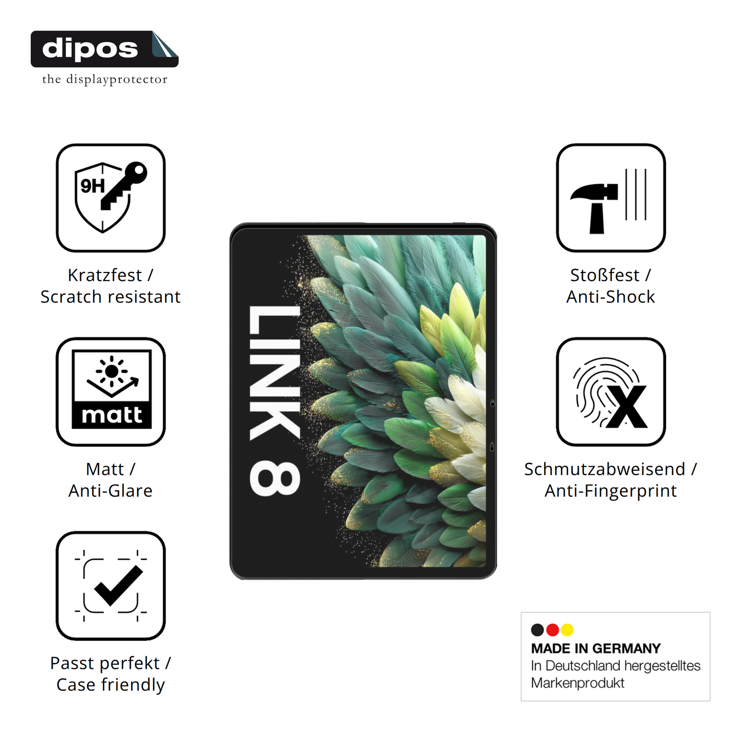 2x 9H Schutzfolie matt für Blackview Link 8 Panzerfolie