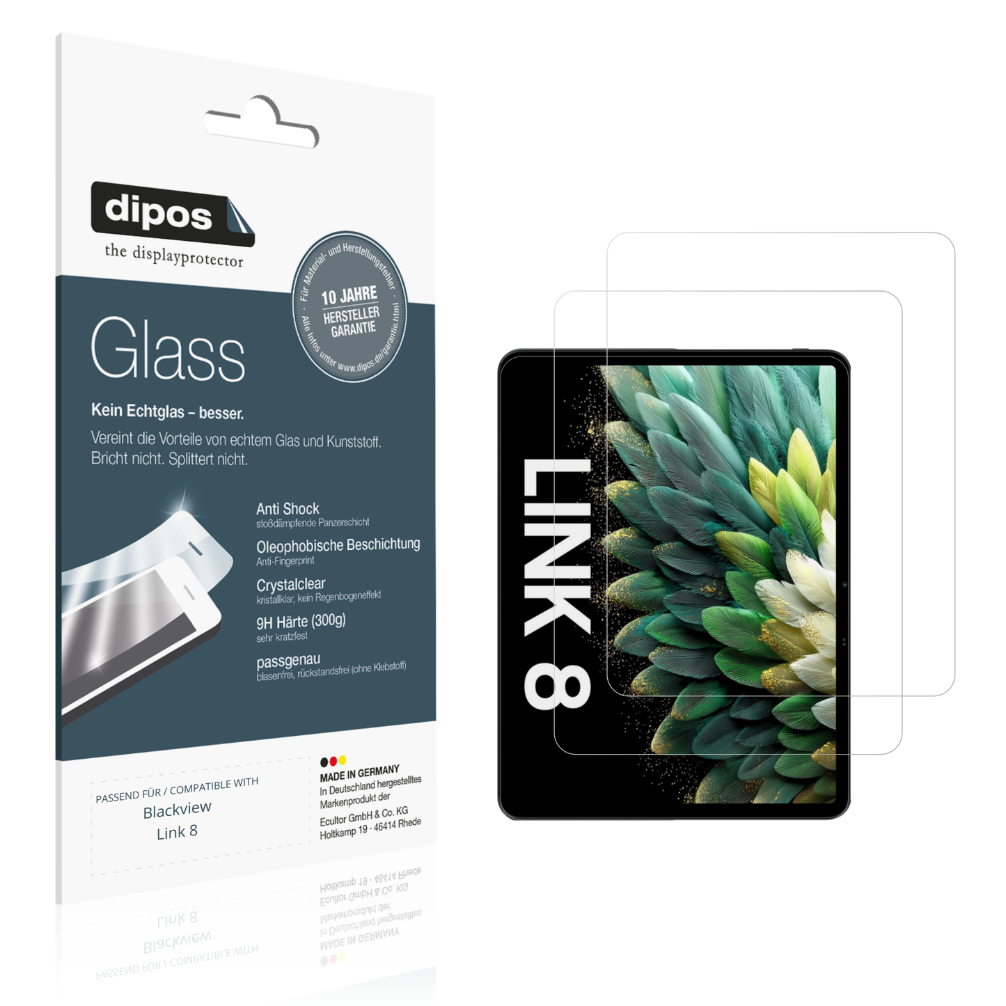 2x 9H Schutzfolie für Blackview Link 8 Panzerfolie