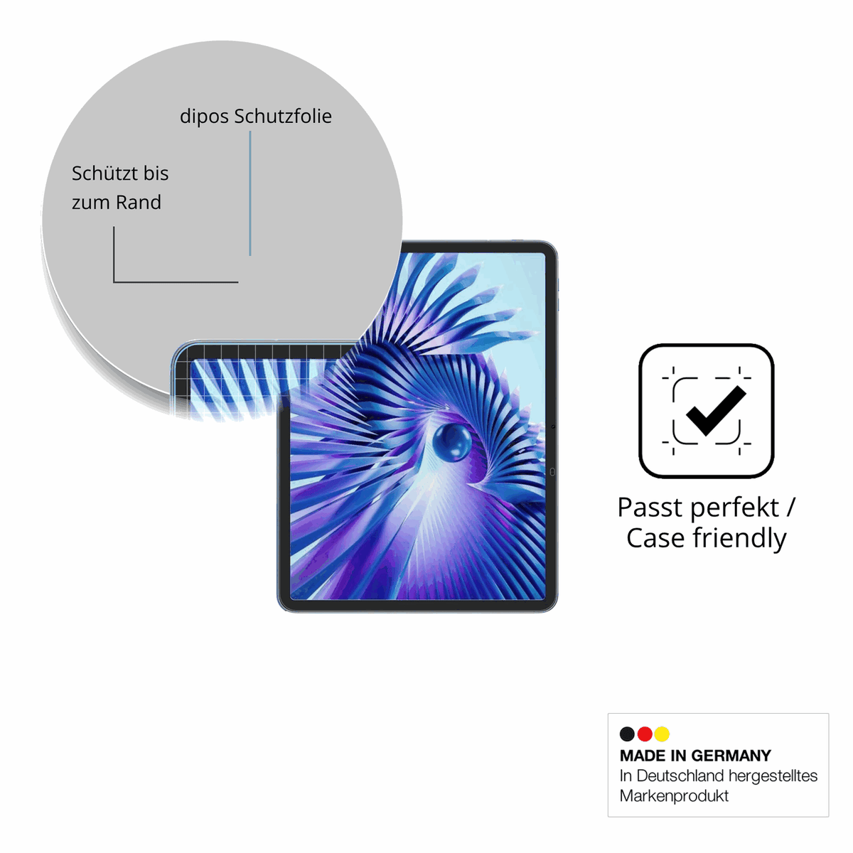 Besonders flexibler Displayschutz mit Anti-Shock-Schicht im Materialmix