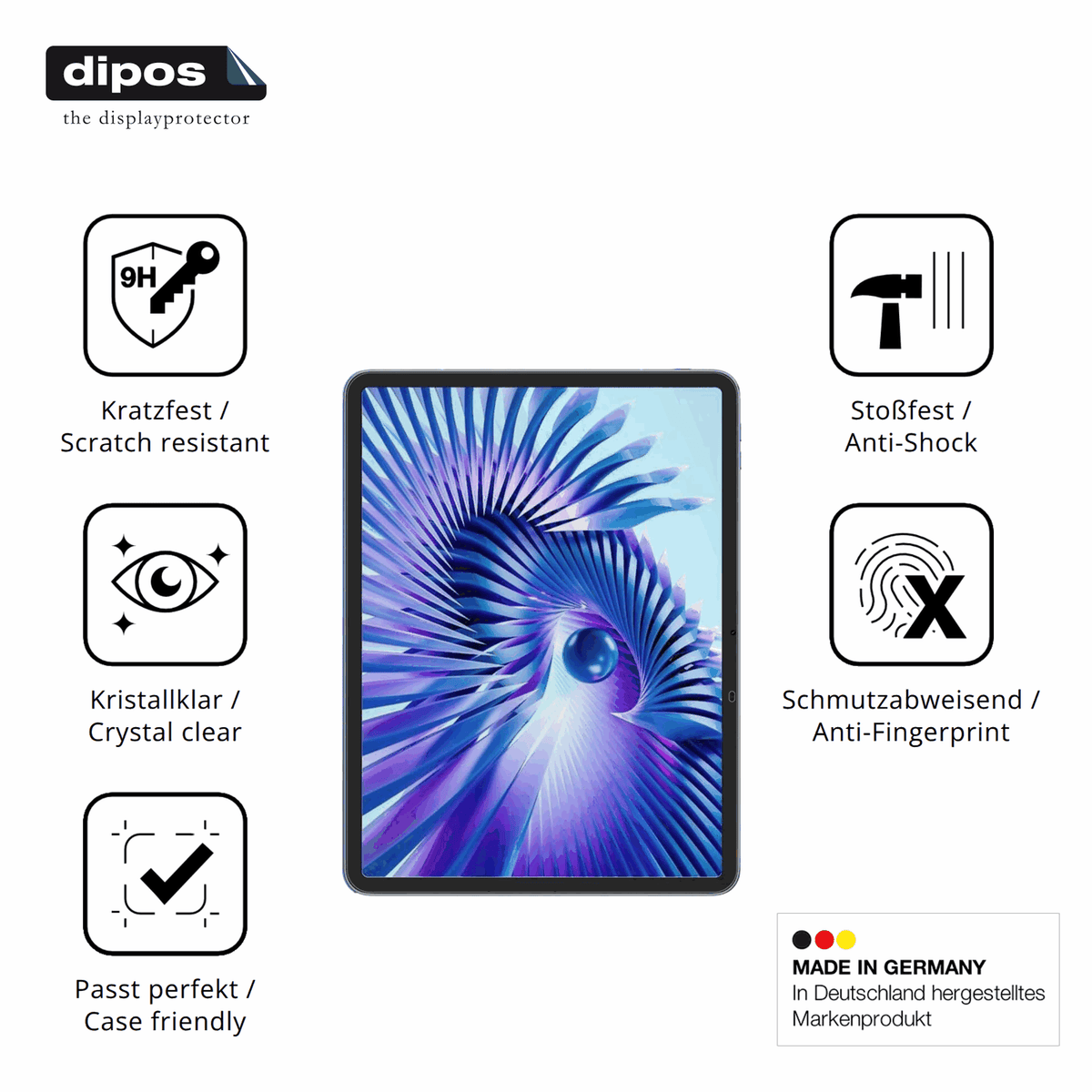 Displayschutz hergestellt in Deutschland, höchste Qualität made in Germany