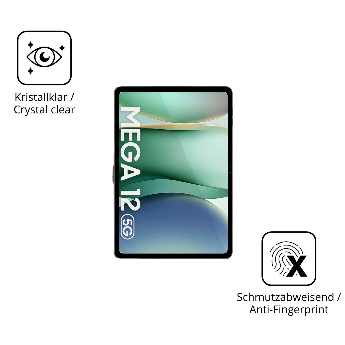 Flexible TPU-Folie passend zugeschnitten für Blackview Mega 12, vollständige Abdeckung
