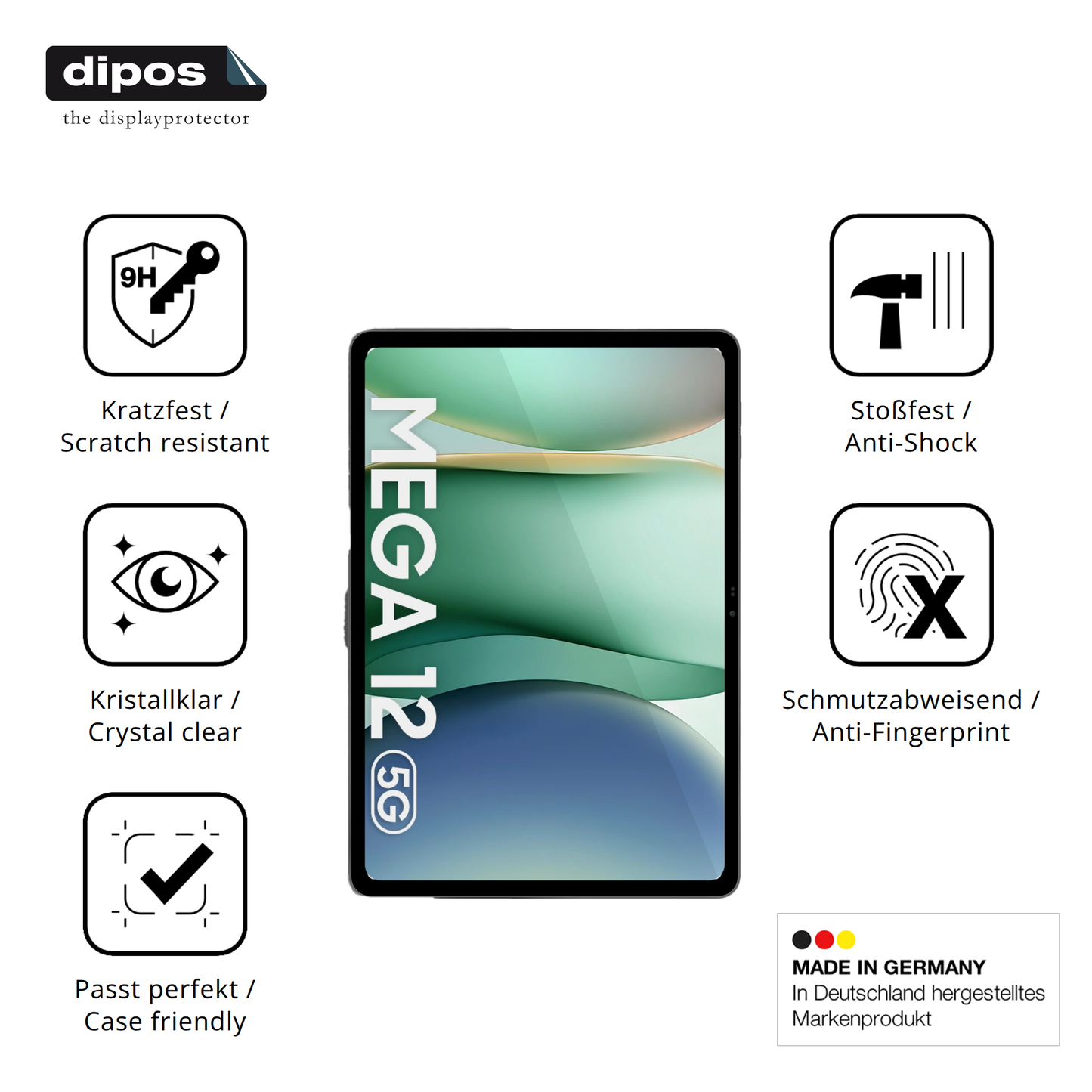 Displayschutz hergestellt in Deutschland, höchste Qualität made in Germany
