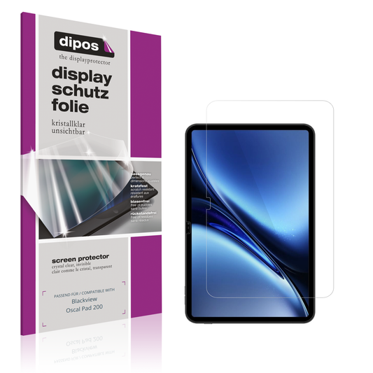 Klare Displayschutzfolie von dipos passend für Blackview Oscal Pad 200, präziser Zuschnitt und blasenfrei montiert