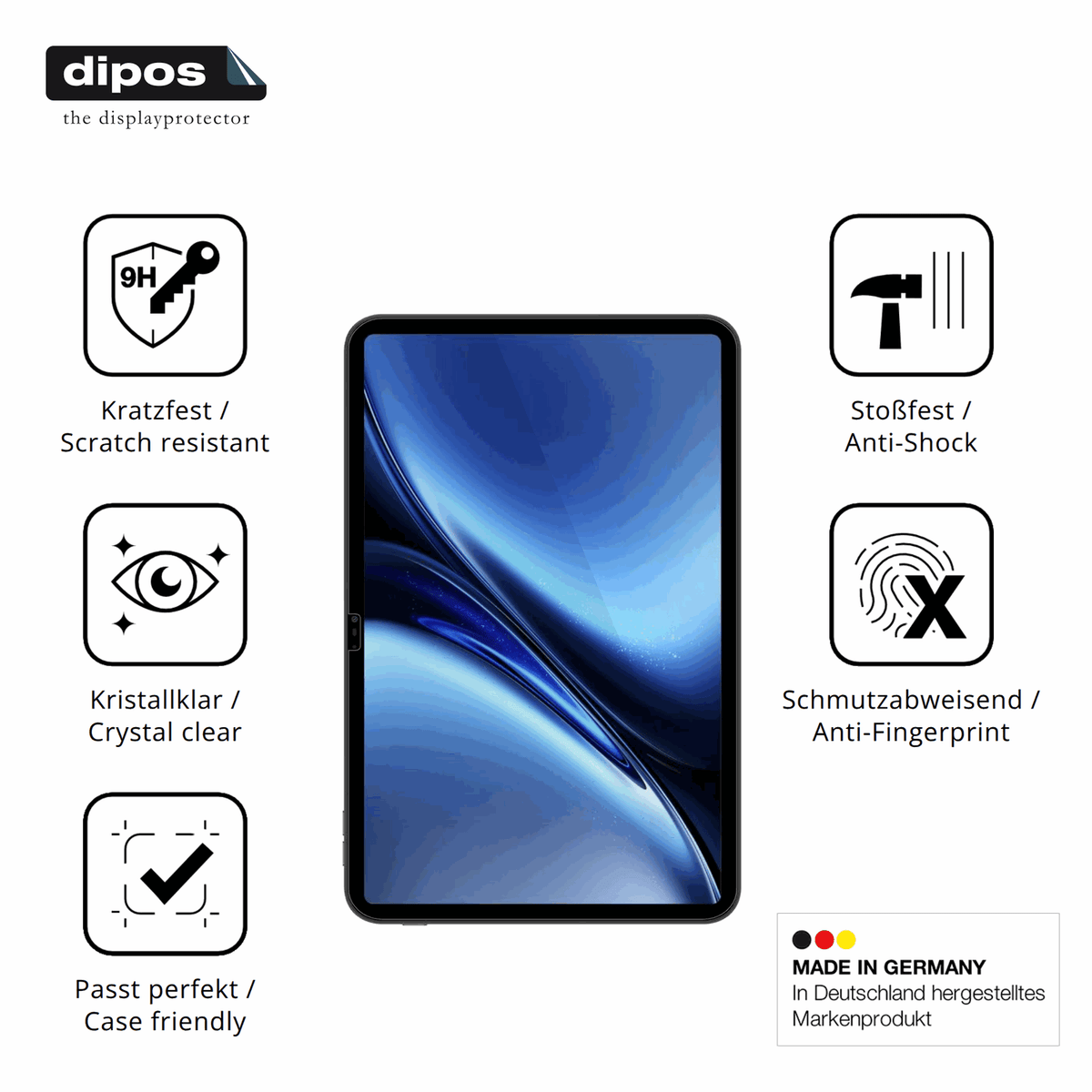 Displayschutz hergestellt in Deutschland, höchste Qualität made in Germany