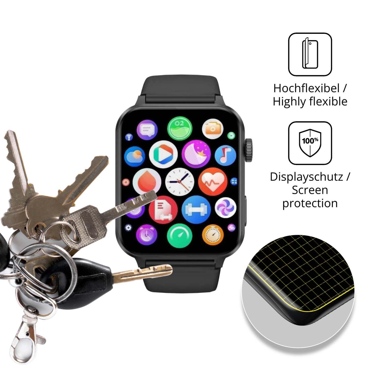 dipos Displayschutz für Blackview R30 Max, transparente Oberfläche, geringe Dicke und perfekte Passform