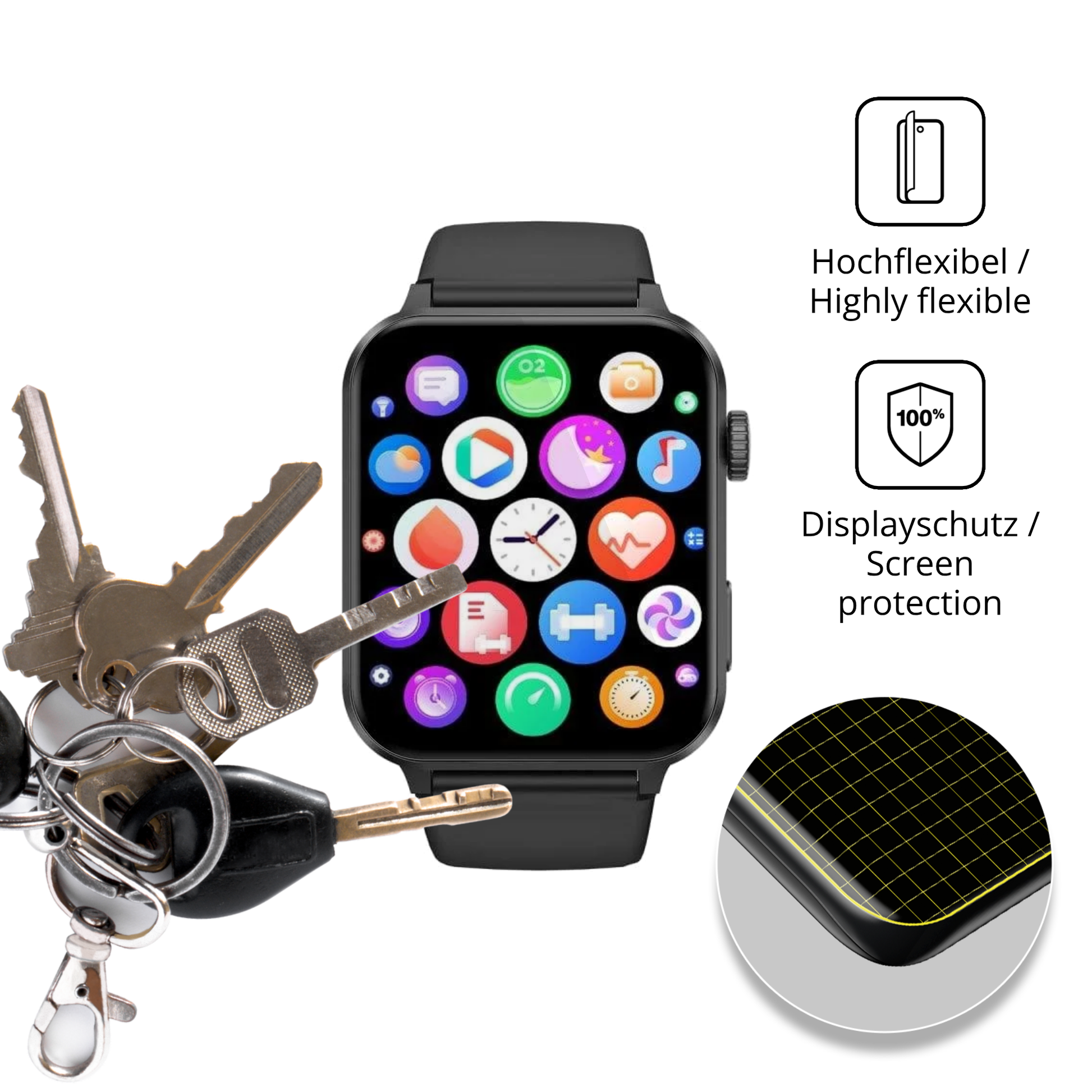 dipos Displayschutz für Blackview R30 Max, transparente Oberfläche, geringe Dicke und perfekte Passform