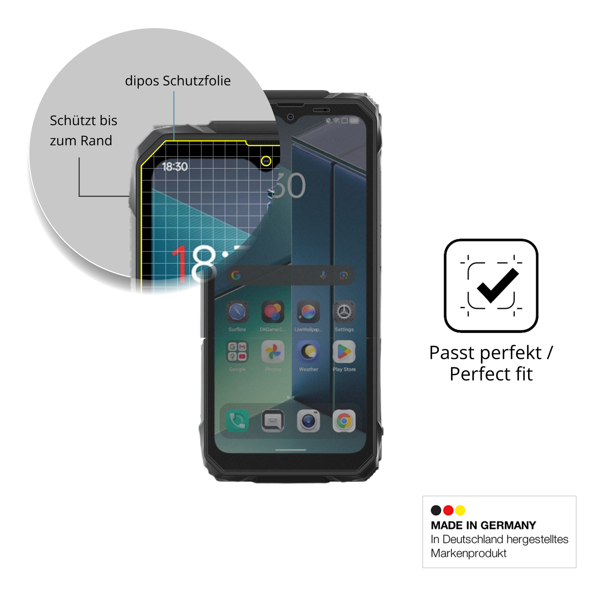 Schutz gegen Kratzer auf dem Blackview Rock 1 Glas durch Schlüssel oder Ähnliches
